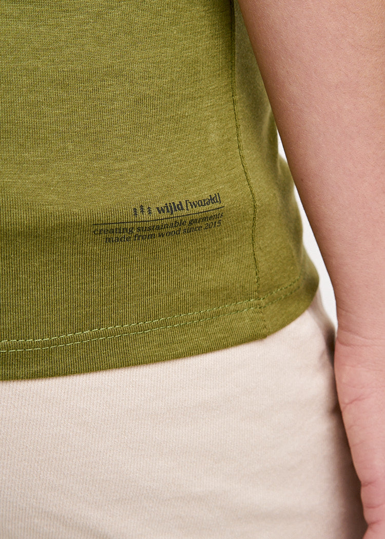 Wijld Woodshirt Sarah Damen T-Shirt Olive Branch Slim