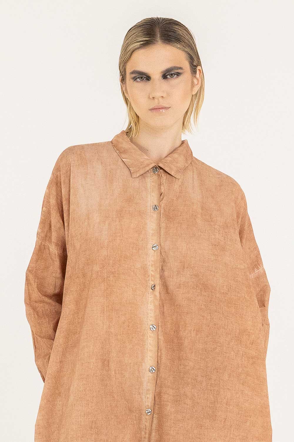 Sanctamuerte Camicie Camicia Langarm Bluse Baumwoll-Voile