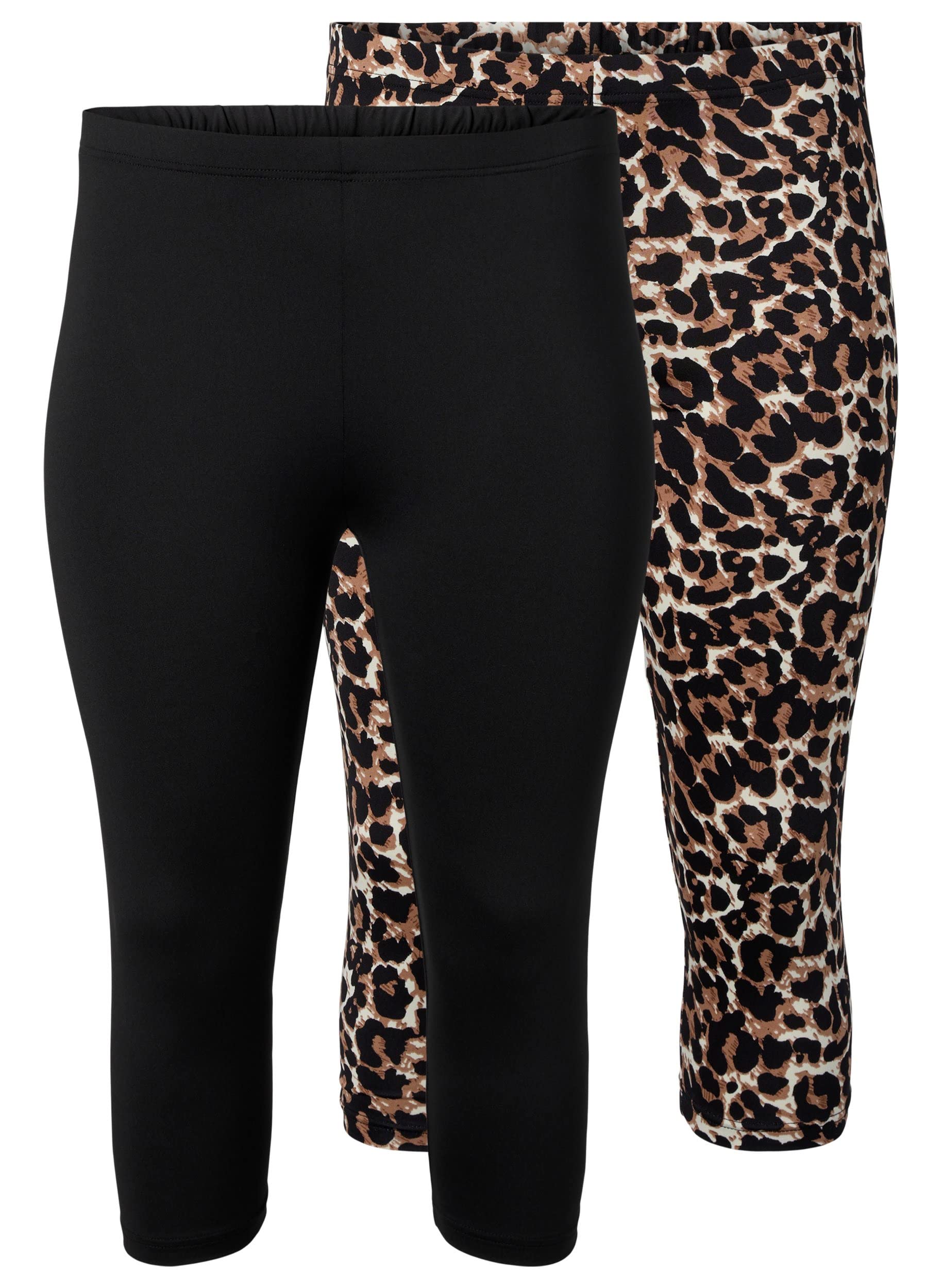 Zizzi Trousers & Leggings 3/4 Leggings 2er-Pack Stretch