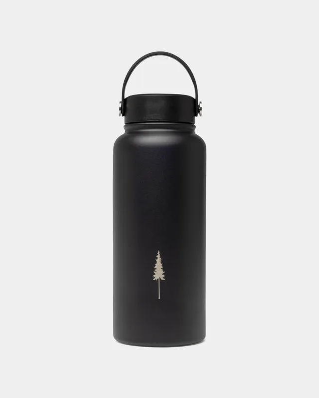 NIKIN TreeBottle Outdoor Trinkflasche Schwarz 1L Edelstahl