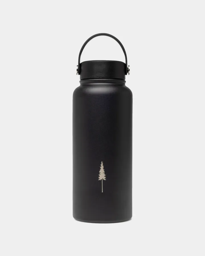 NIKIN TreeBottle Outdoor Trinkflasche Schwarz 1L Edelstahl