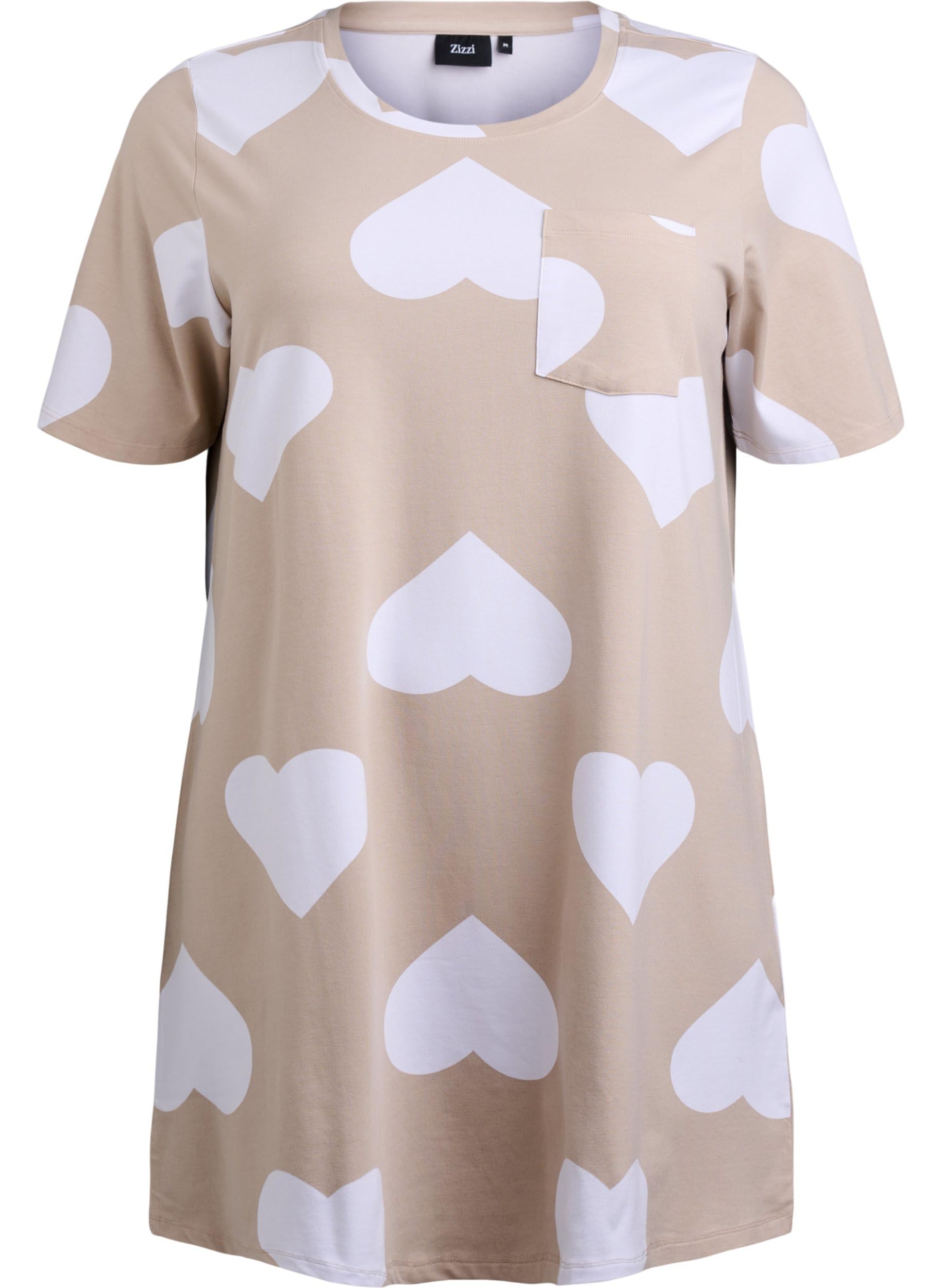 Zizzi Nightwear Shirt Modal Herzen Doeskin große Größen