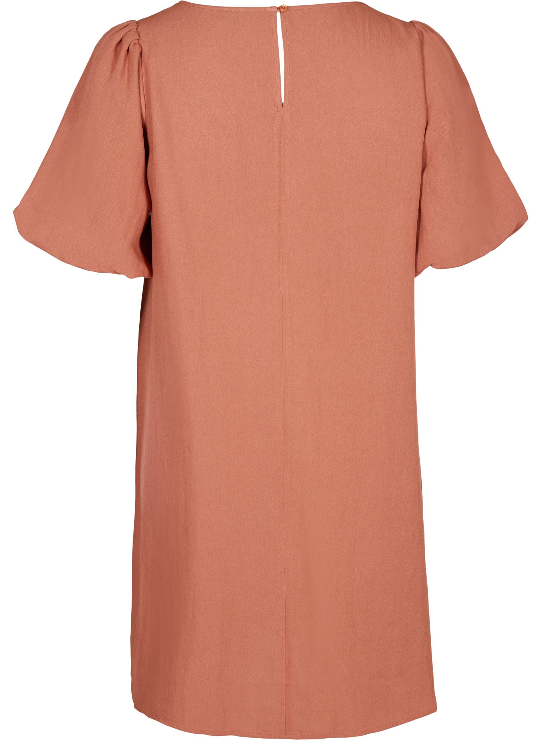 ZIZZI Dresses A-Linie Kleid Kurzarm Viskose Rundhals Knopf