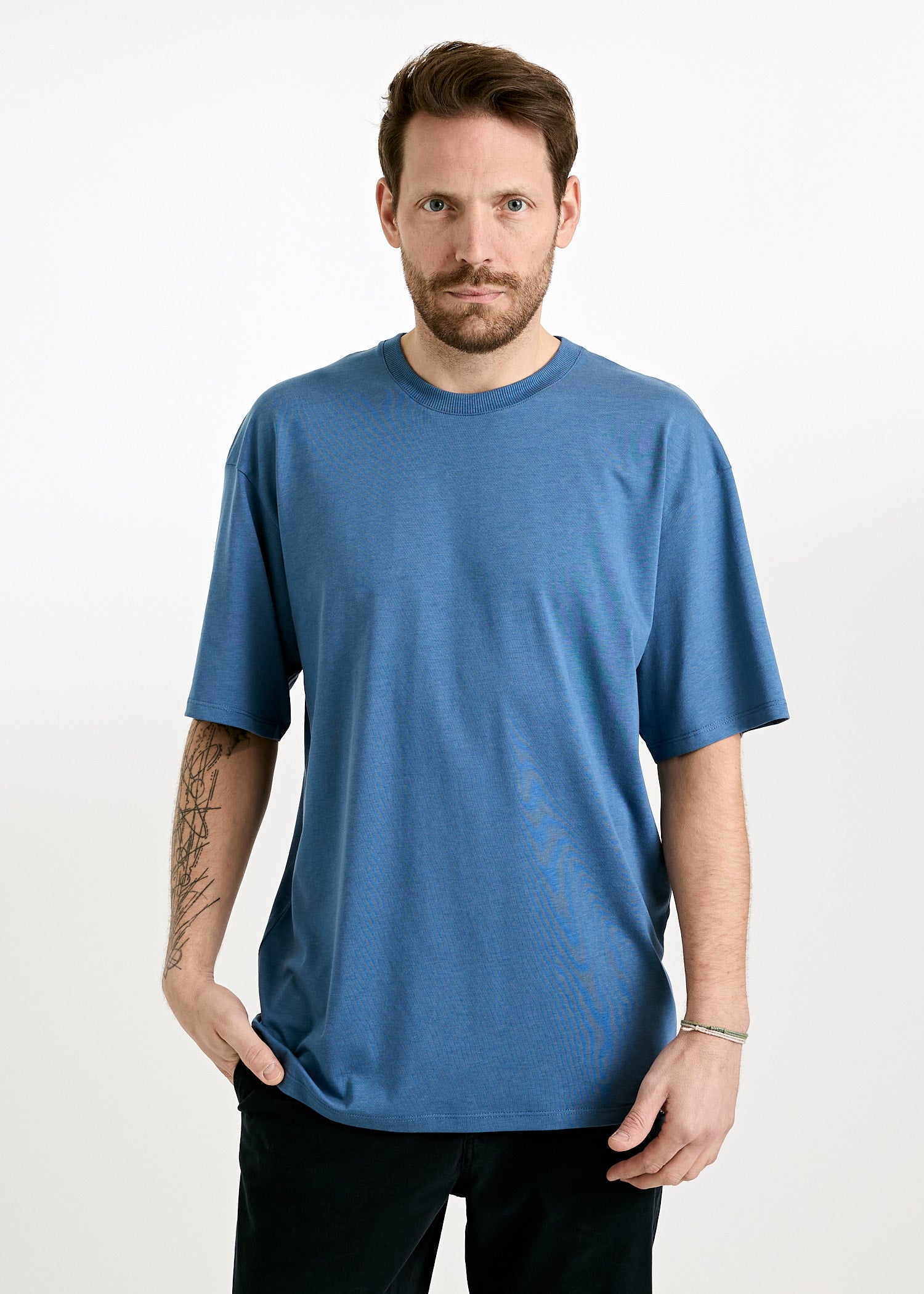 Wijld James WoodShirt Herren Bijout Blue Lyocell