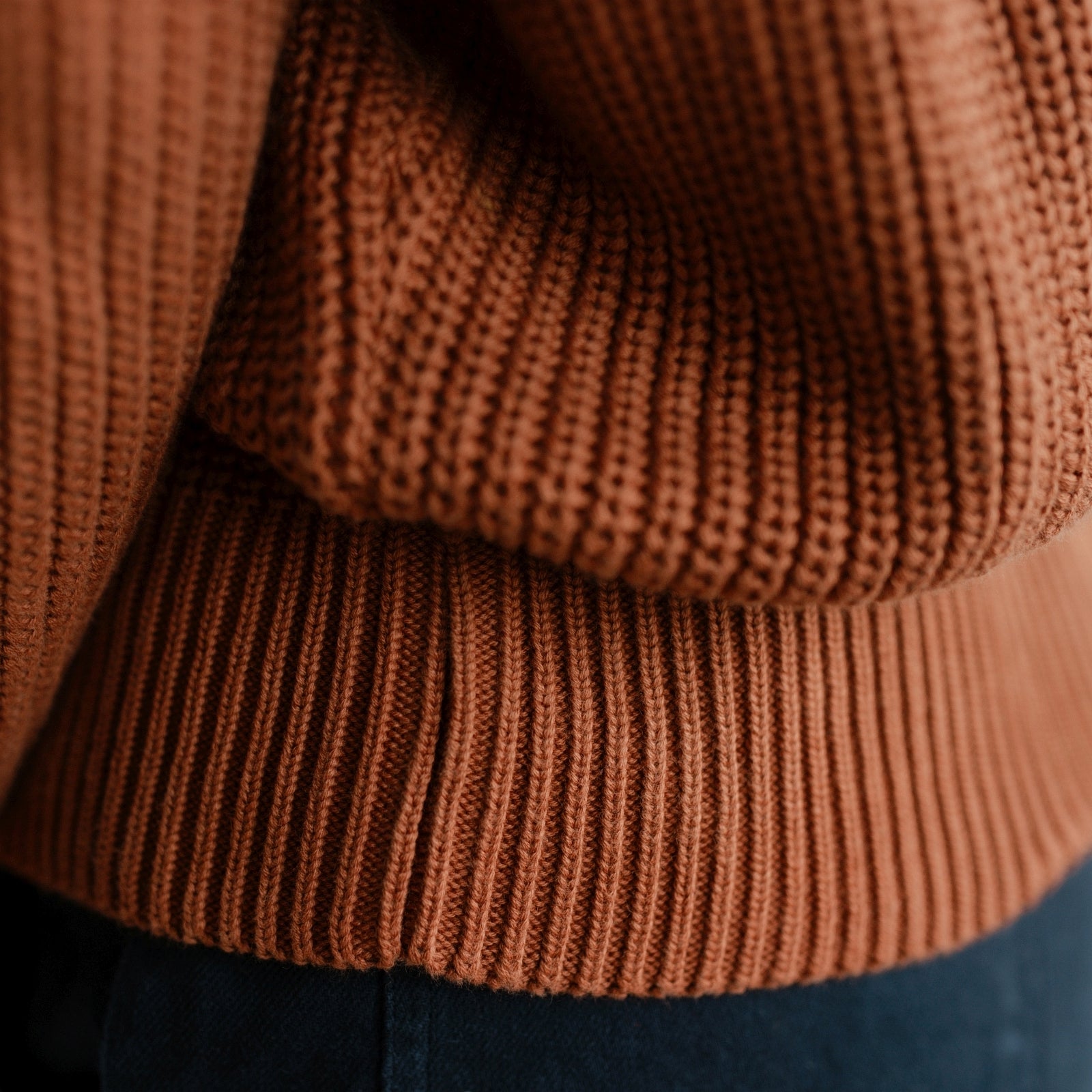 Nordlicht Mara Grobstrick Pullover Rostbraun Bio-Baumwolle