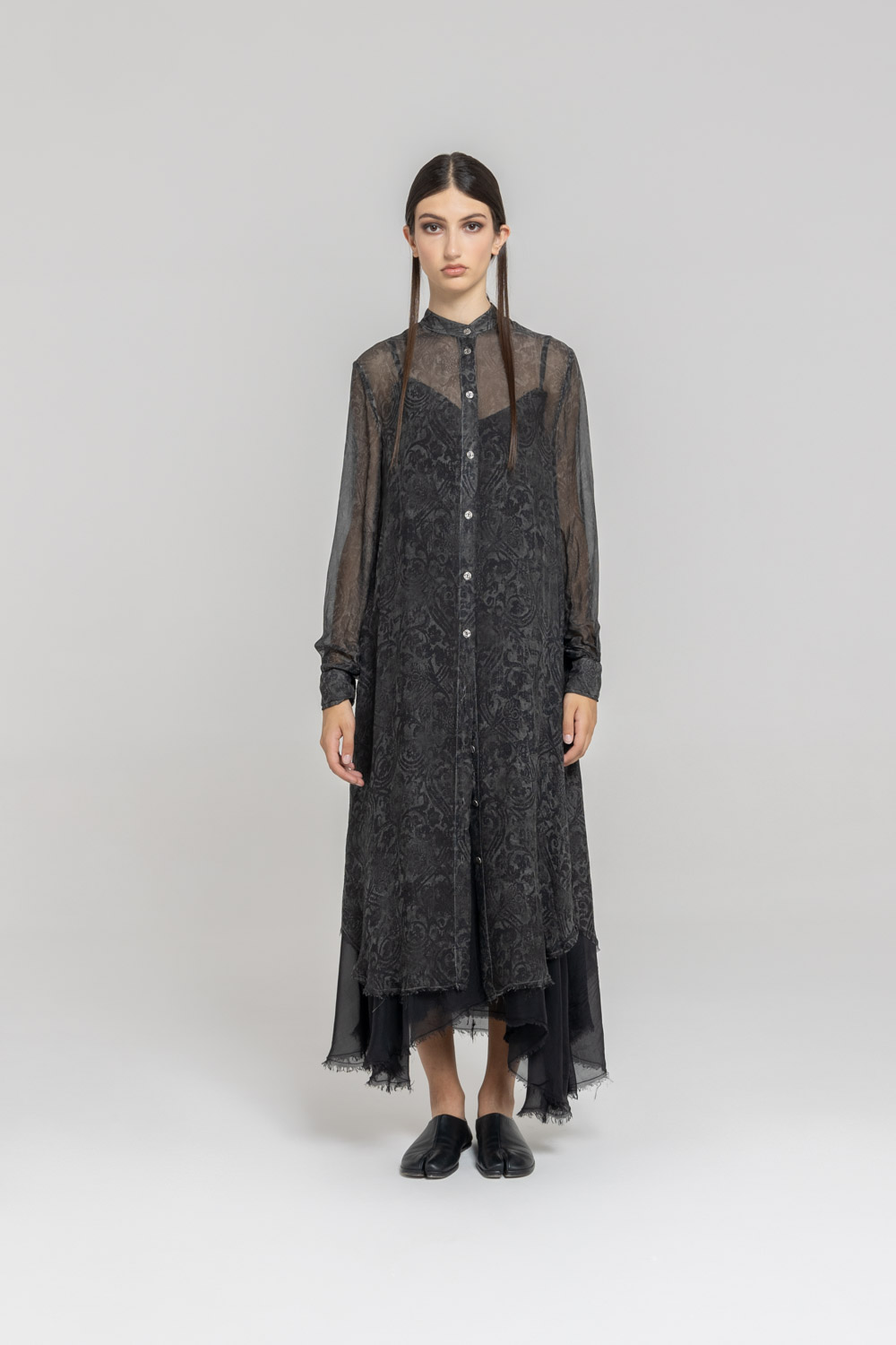 Sanctamuerte Abiti Chemisier Hemdkleid Viskose-Seide Barock