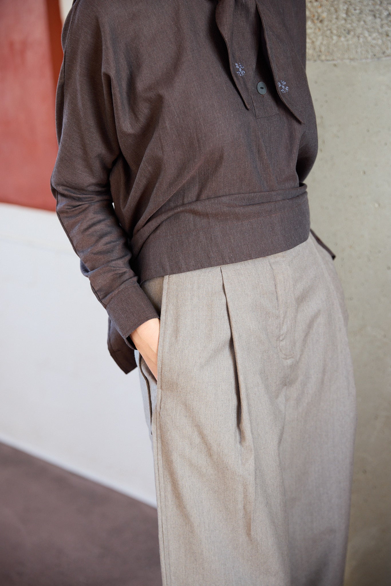 Christiane Strobel CLAIRE Bundfaltenhose Wolle Beige Gr. S
