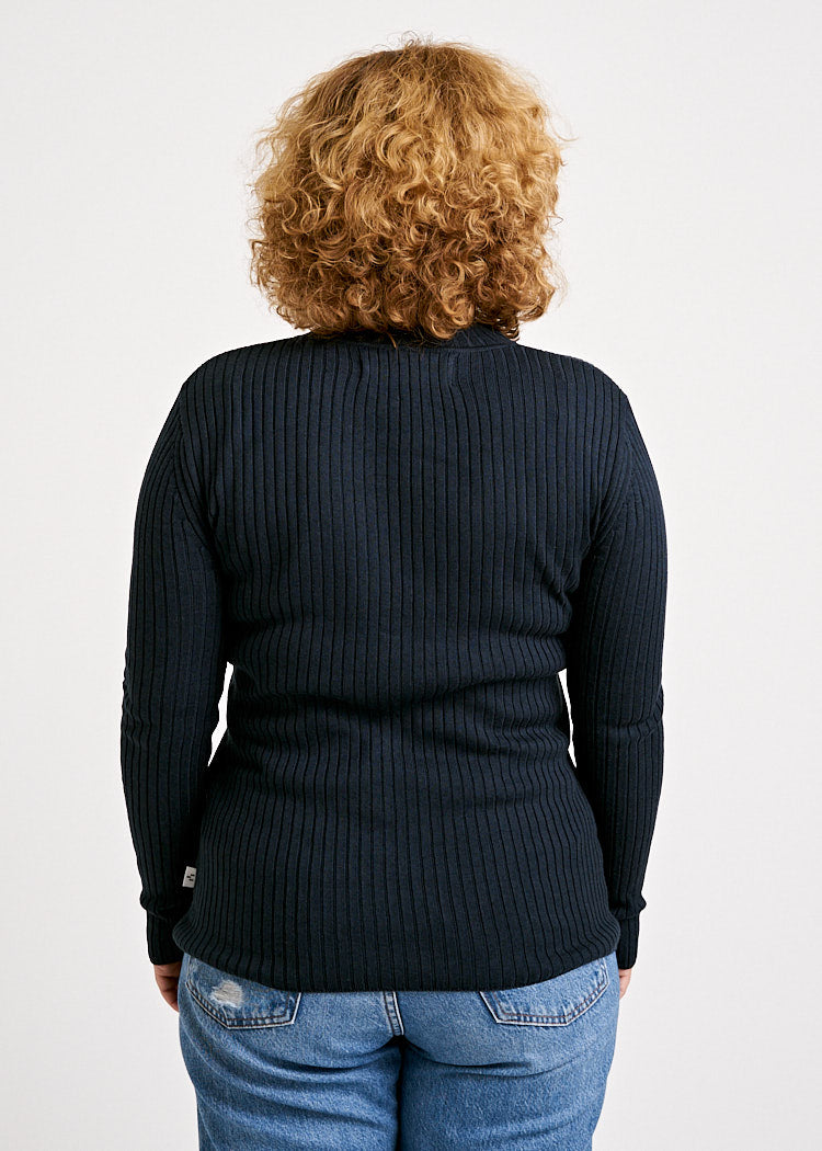 Wijld Rollkragen Strickpullover Carbon Damen Lyocell