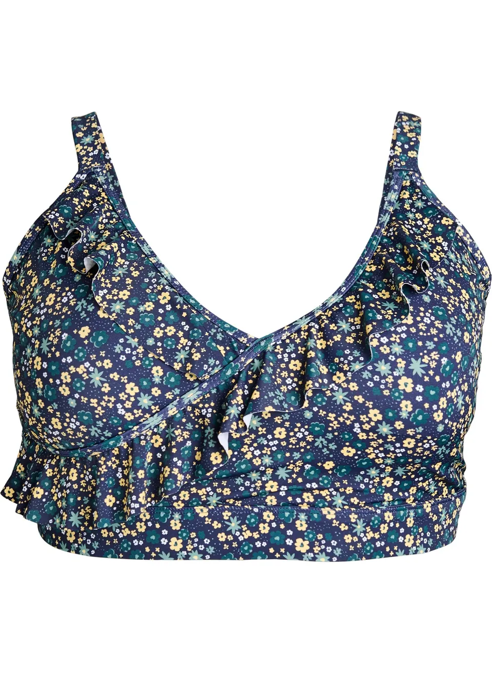Swim by Zizzi Bikini Top Blumen Rüschen Große Größen