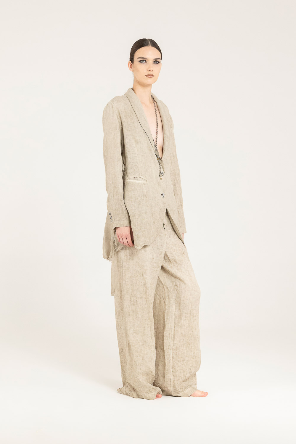 Sanctamuerte Capispalla Blazer Loose Blazer Leinen locker