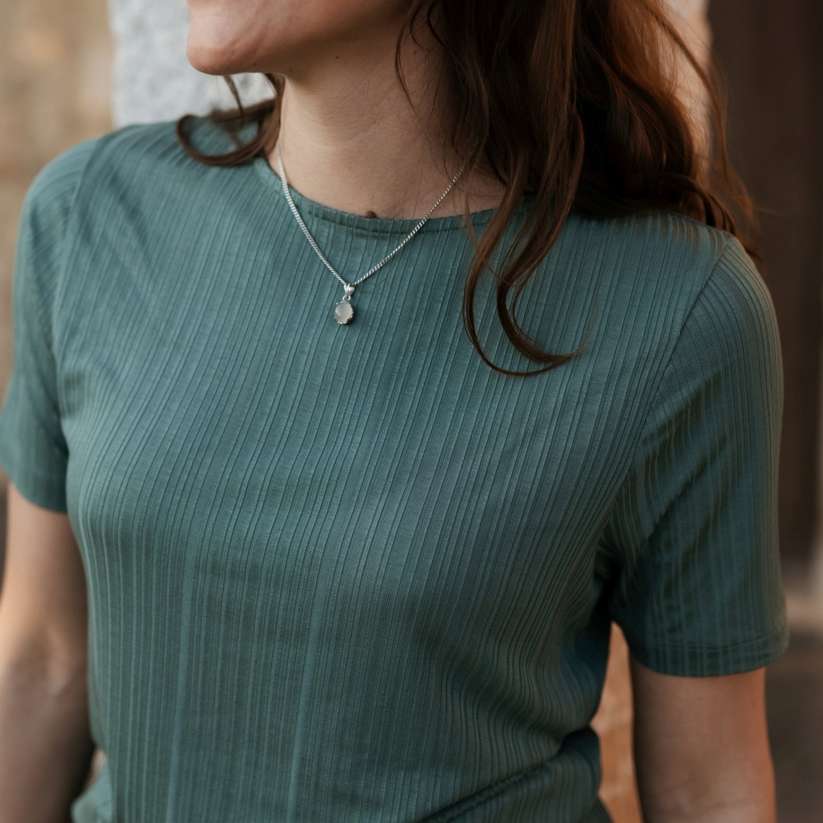 NORDLICHT Lily T-Shirt Streifen Tencel Grün XS-XL