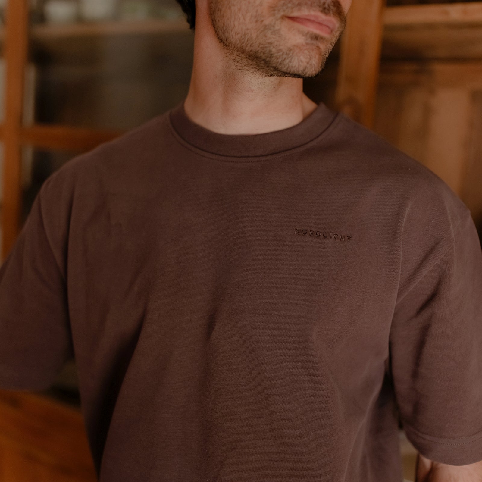 NORDLICHT Jarne Heavy T-Shirt Herren Braun Bio-Baumwolle