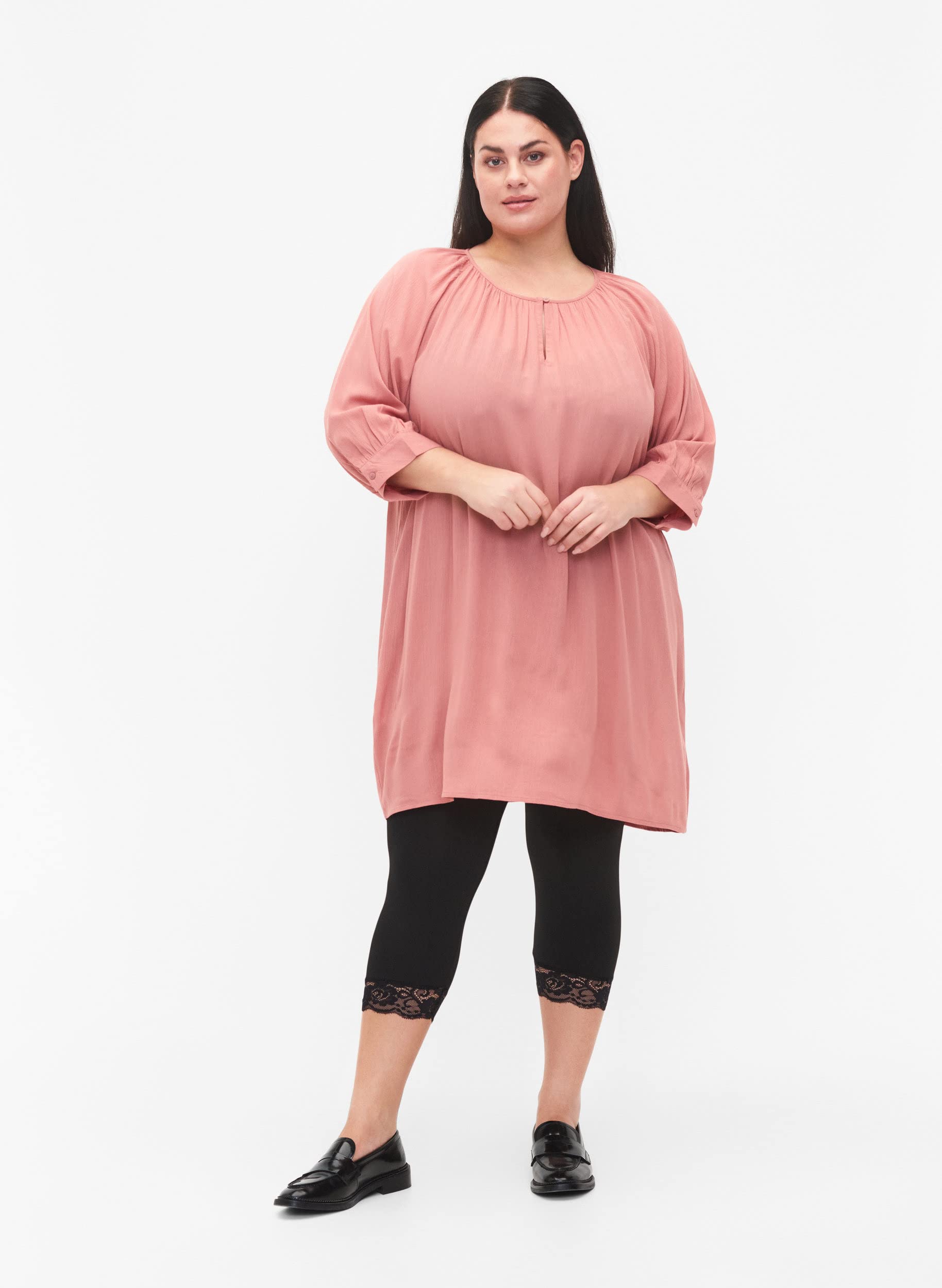 Zizzi Trousers 3/4 Leggings Spitze 2er-Pack Leggings