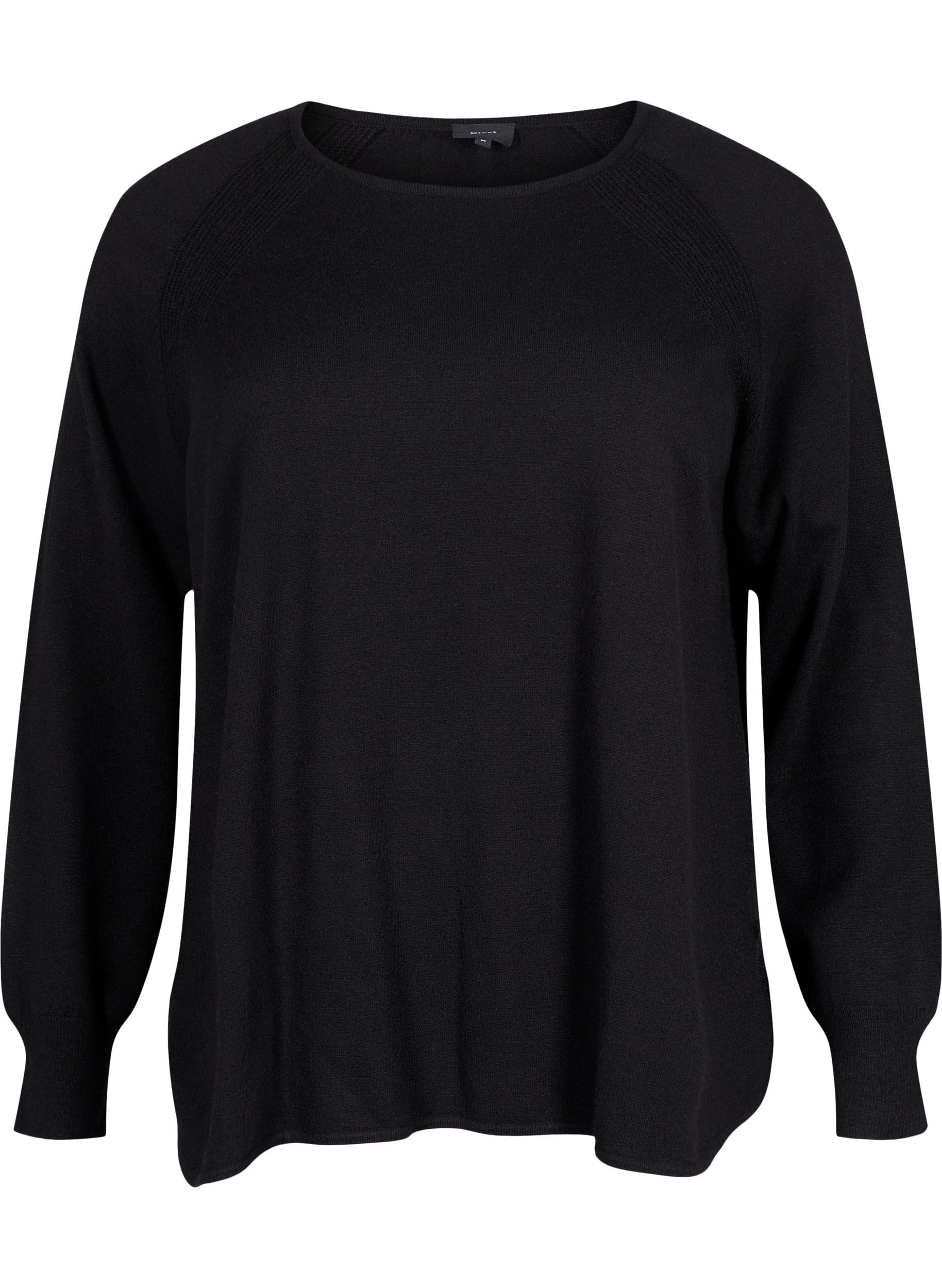 Zizzi Strickbluse Rundhals Pullover Große Größen Ecovero