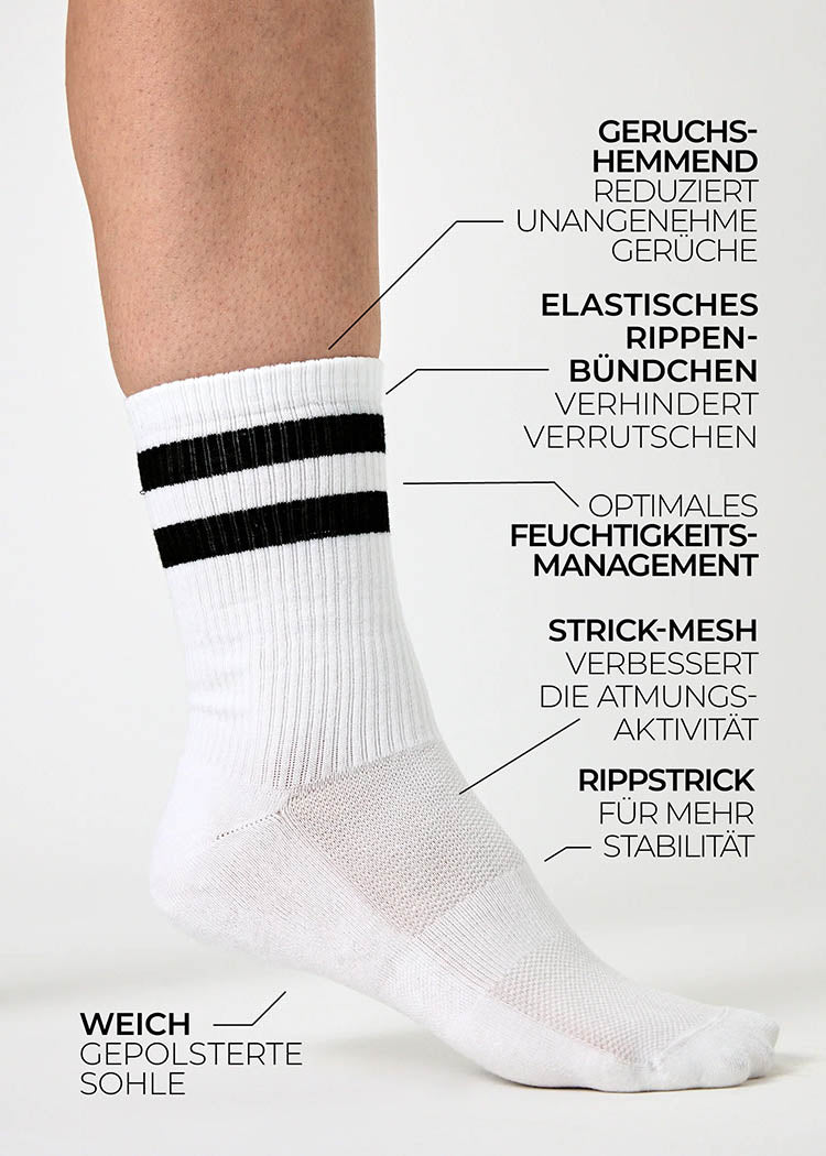 Wijld Woodsocks Tennissocken White Black Lyocell