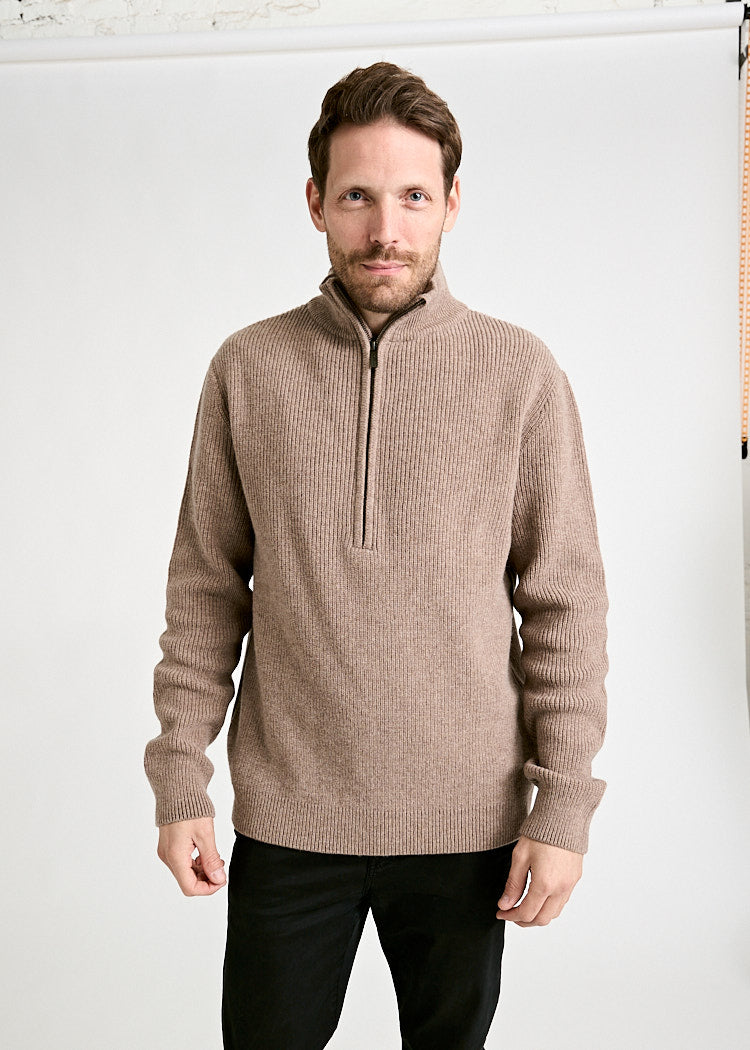 Wijld Tim Strickpullover Herren Sabbioso Troyer Recycling-Wolle