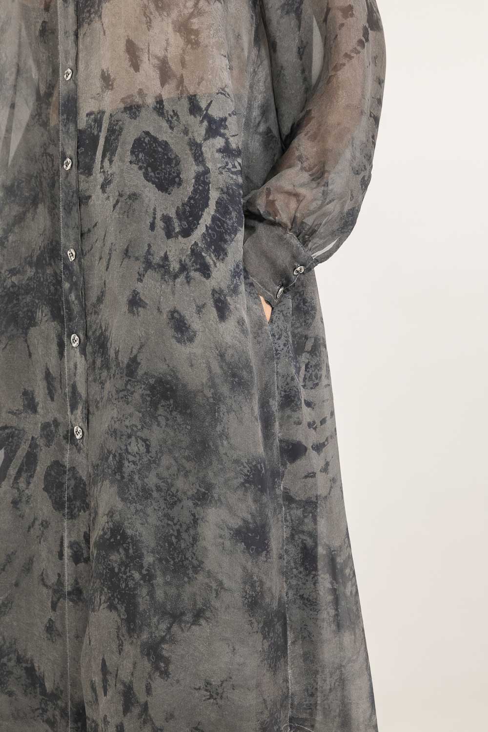 Sanctamuerte Abiti Chemisier Coreano Hemdblusenkleid Tie Dye