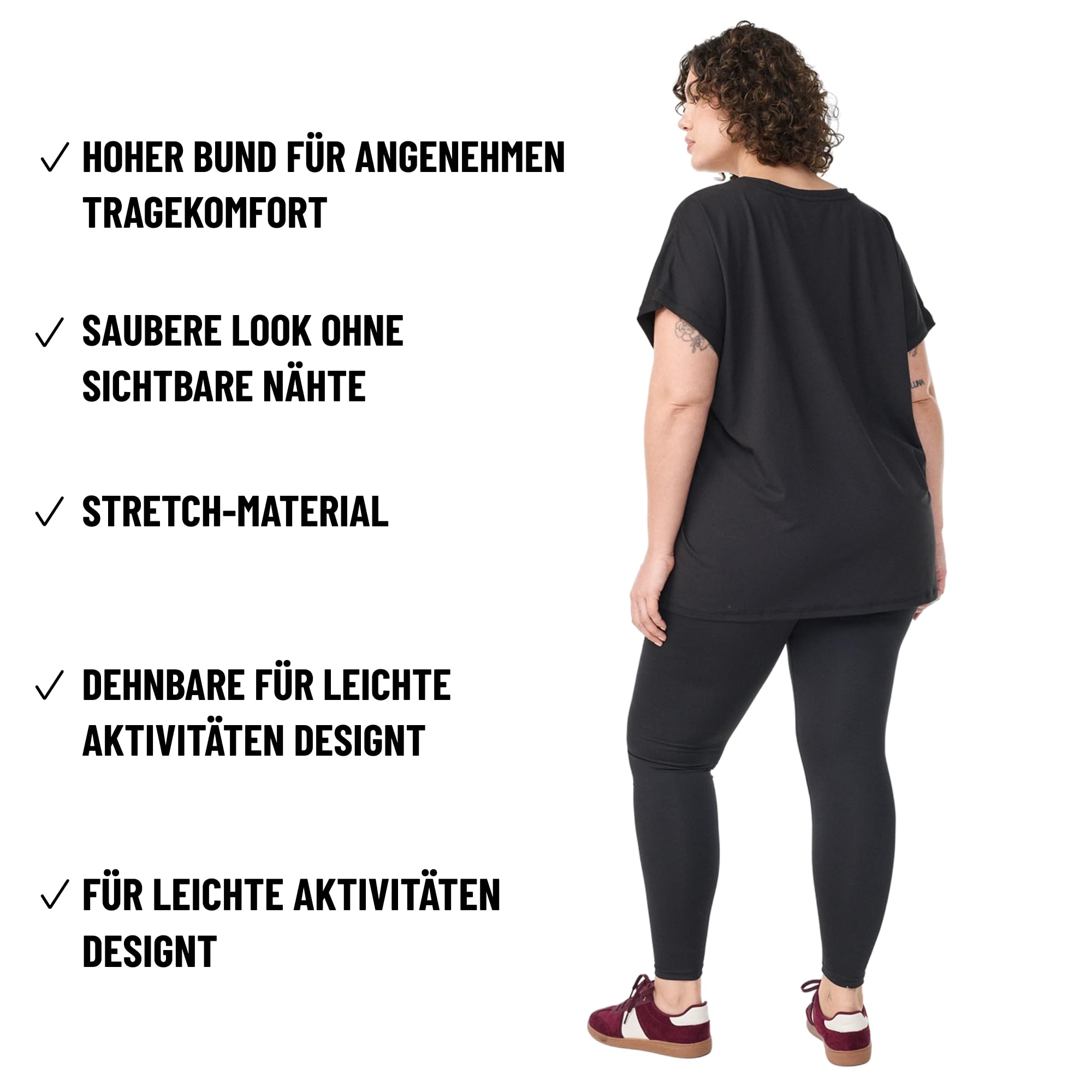 Zizzi Activewear Sport-Leggings 7/8 Slim Fit Schwarz 42-44