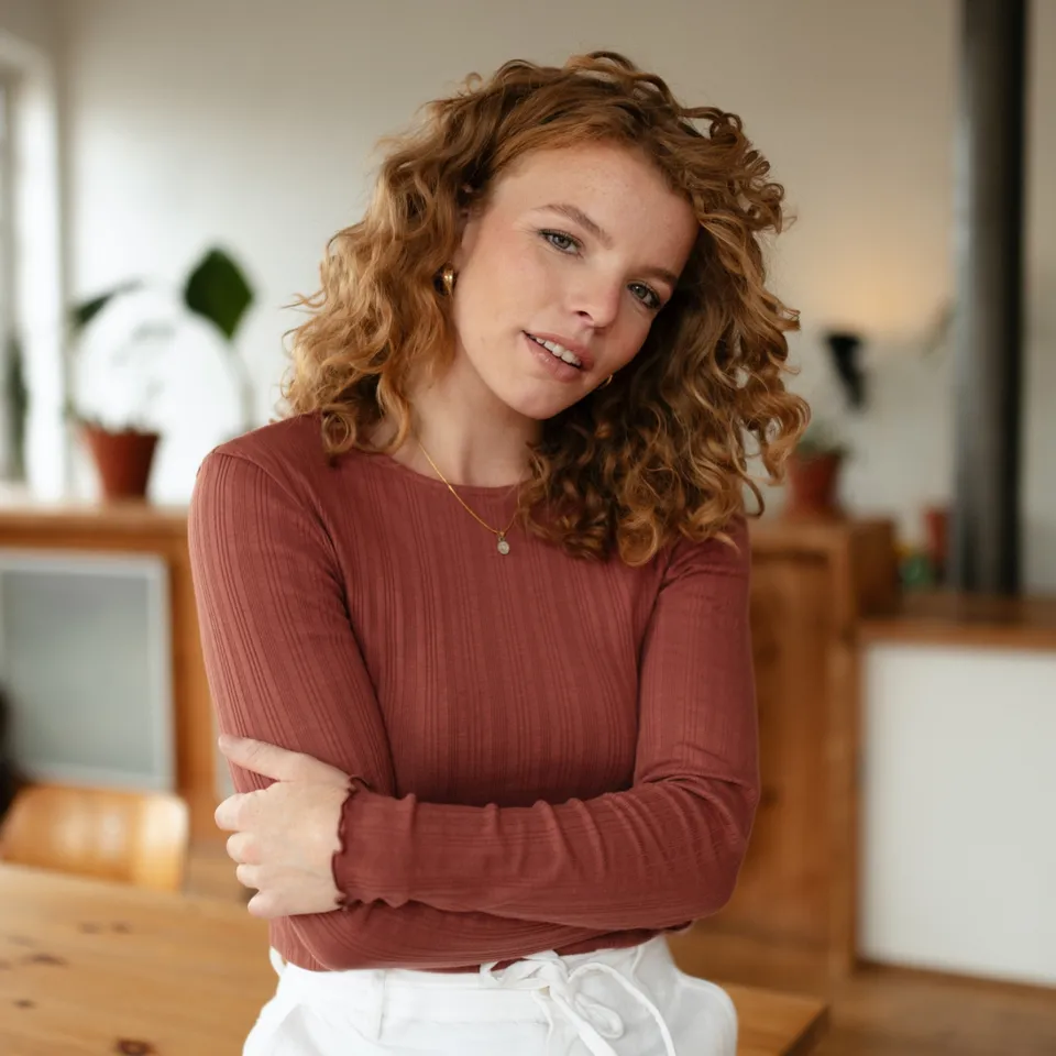 Nordlicht Maja Langarmshirt Altrosa Bio-Baumwolle Körpernah