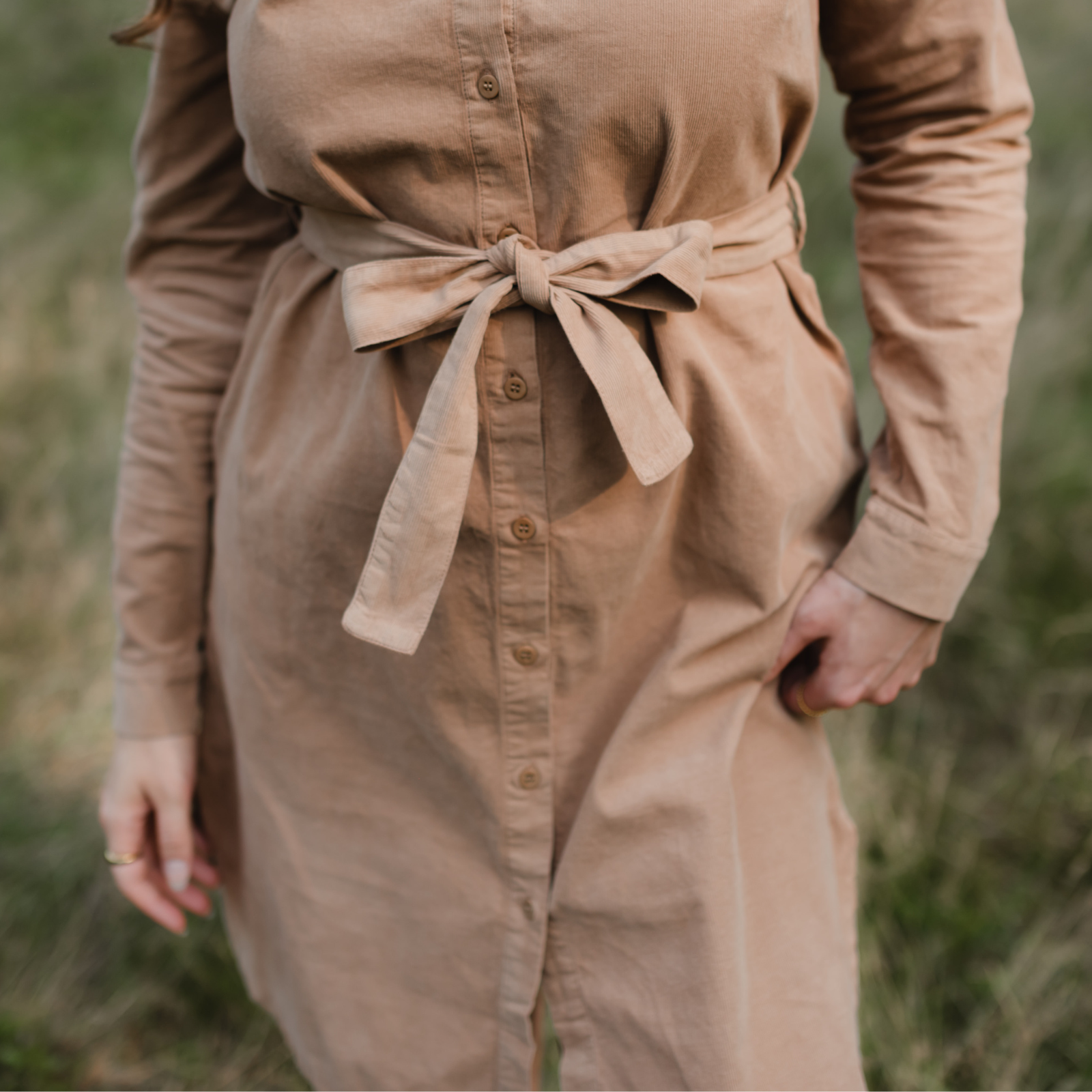 NORDLICHT Enna Cord Kleid Braun Bio-Baumwolle