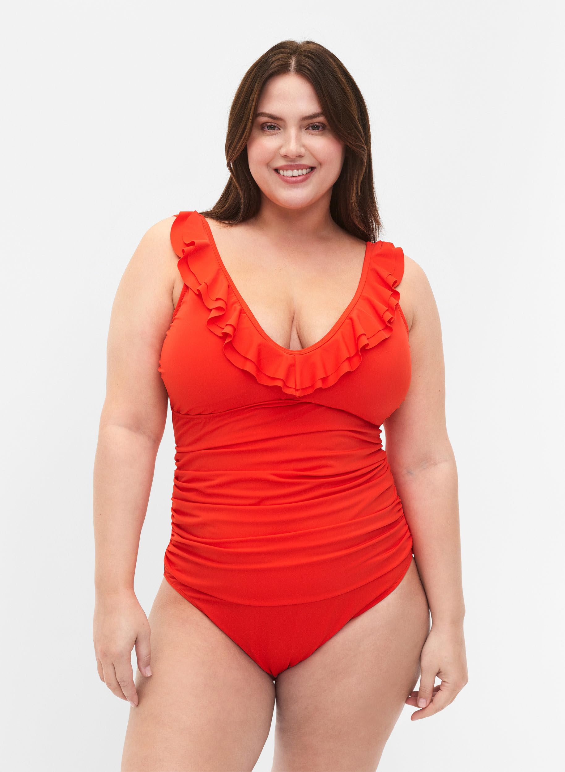 Zizzi Swim Badeanzug Rüschen Grenadine 48 große Größen