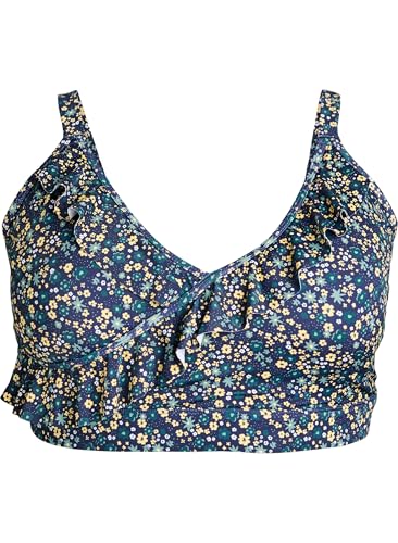 Swim by Zizzi Bikini Top Blumen Rüschen Große Größen