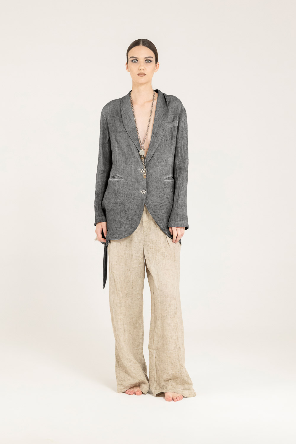 Sanctamuerte Capispalla Blazer Loose Blazer Leinen locker