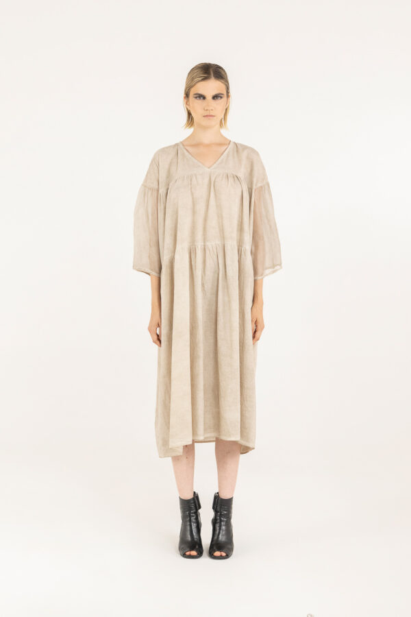 Sanctamuerte Abiti Maxi Abito Maxikleid Rüschen Baumwolle