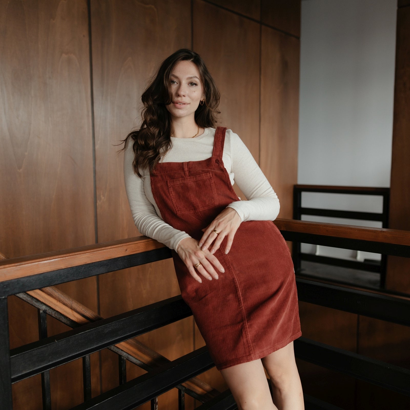 NORDLICHT Kleider Latzkleid Mika Cordkleid Braun Bio-Baumwolle
