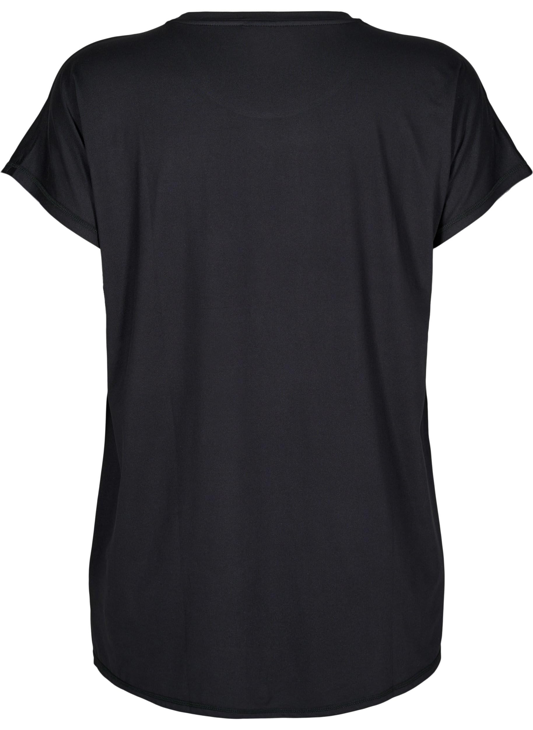 Zizzi Activewear Sport T-Shirt Schwarz Lang Loose Fit
