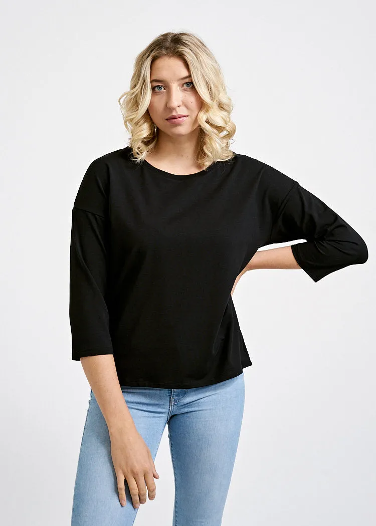 Wijld Langarmshirt Black Damen 3/4-Arm Lyocell