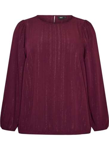 Zizzi Bluse Glitzer Langarm Rundhals Große Größen