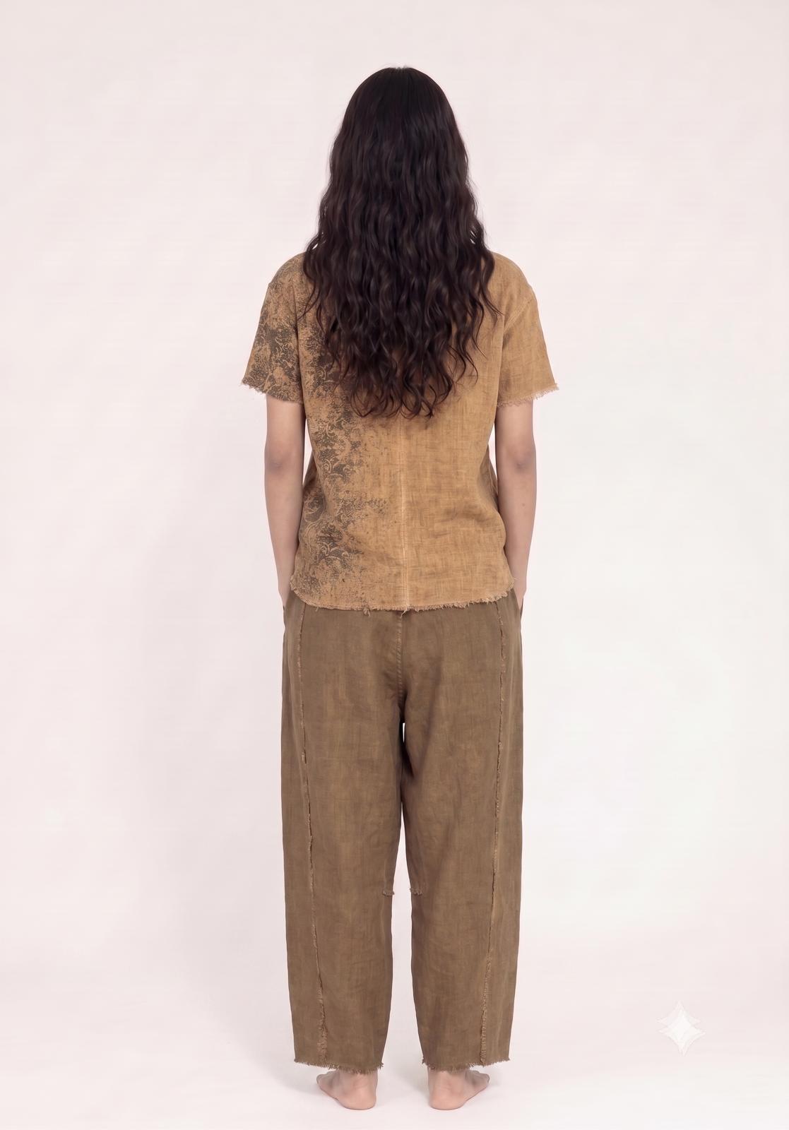 Sanctamuerte T-Shirt Leinen semi-oversize Degradé-Verlauf