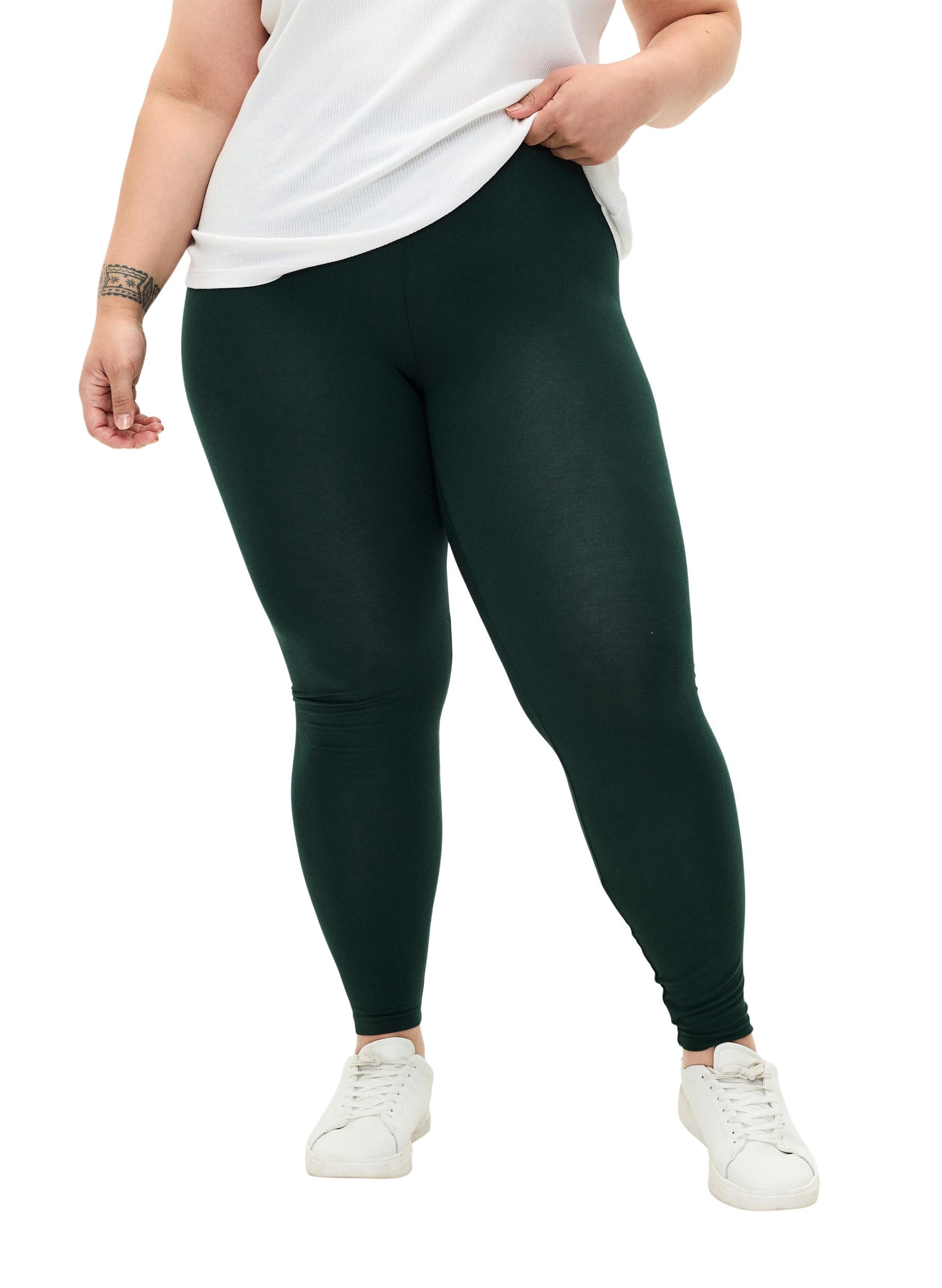 Zizzi Basic Leggings Damen große Größen Viskose lang