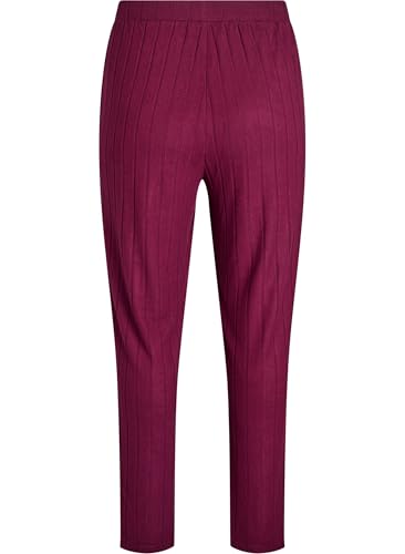 Zizzi Hose Viskose Streifen elastischer Bund Stoffhose