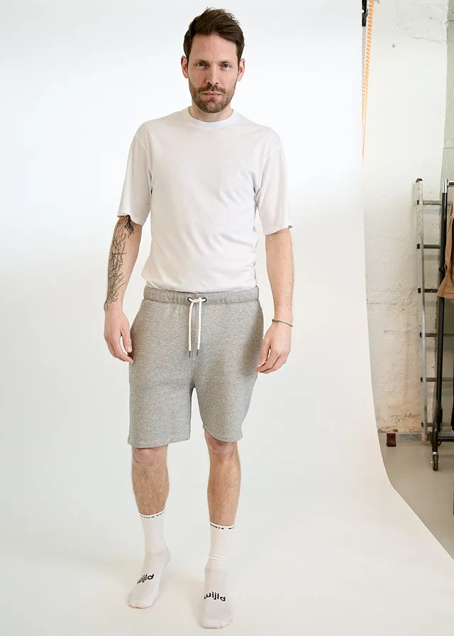 Wijld Joseph Sweat Shorts Gray Melange Herren aus Holz