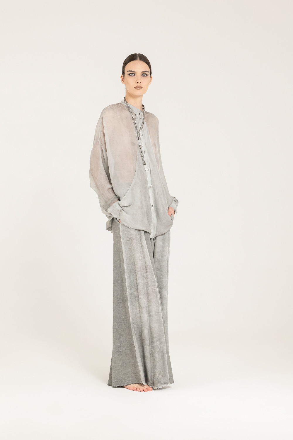 Sanctamuerte Camicie Boxy Bluse Viskose Weit Taschen