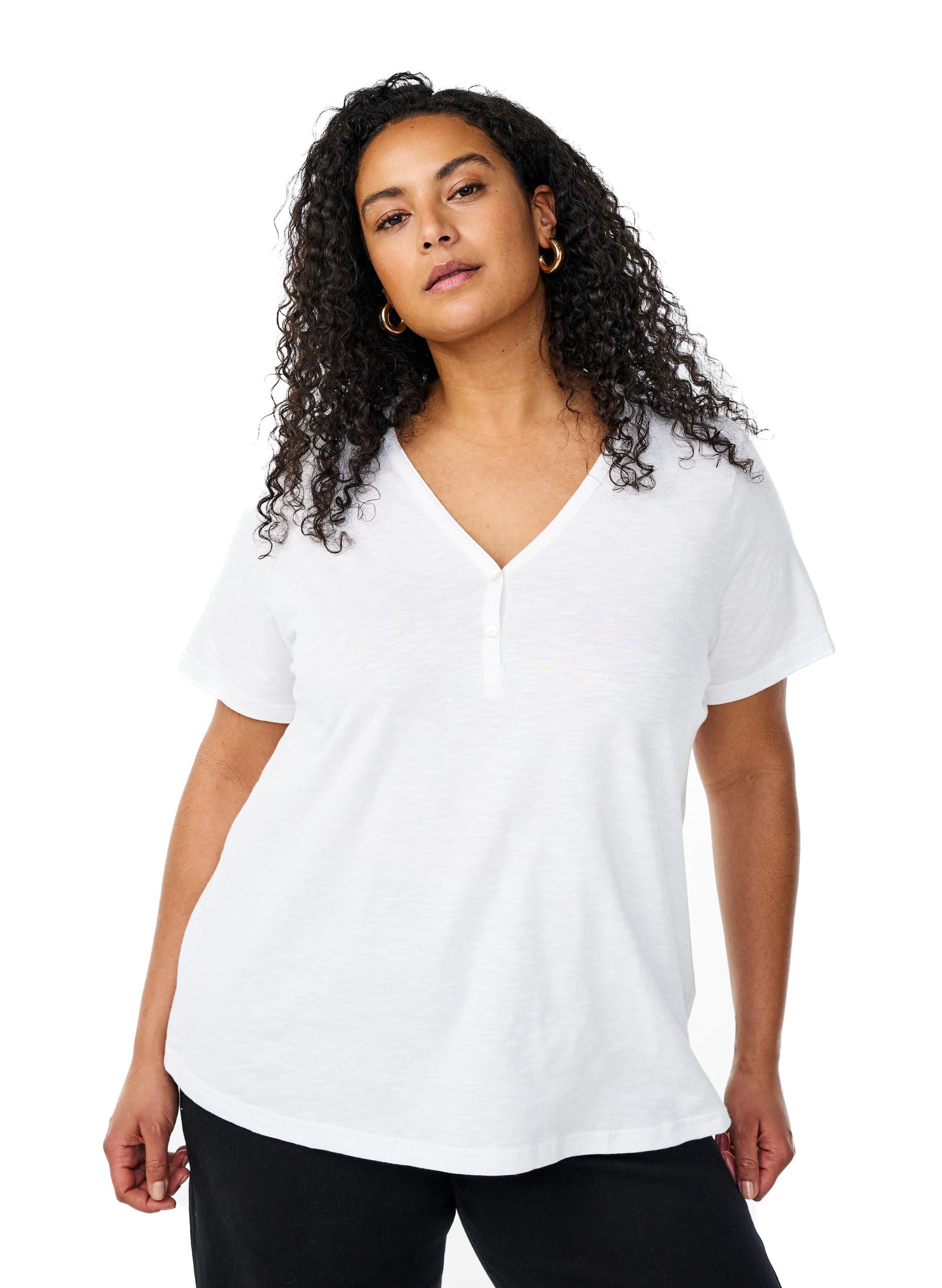 Flash by Zizzi T-Shirt V-Ausschnitt Green Milieu 42-48