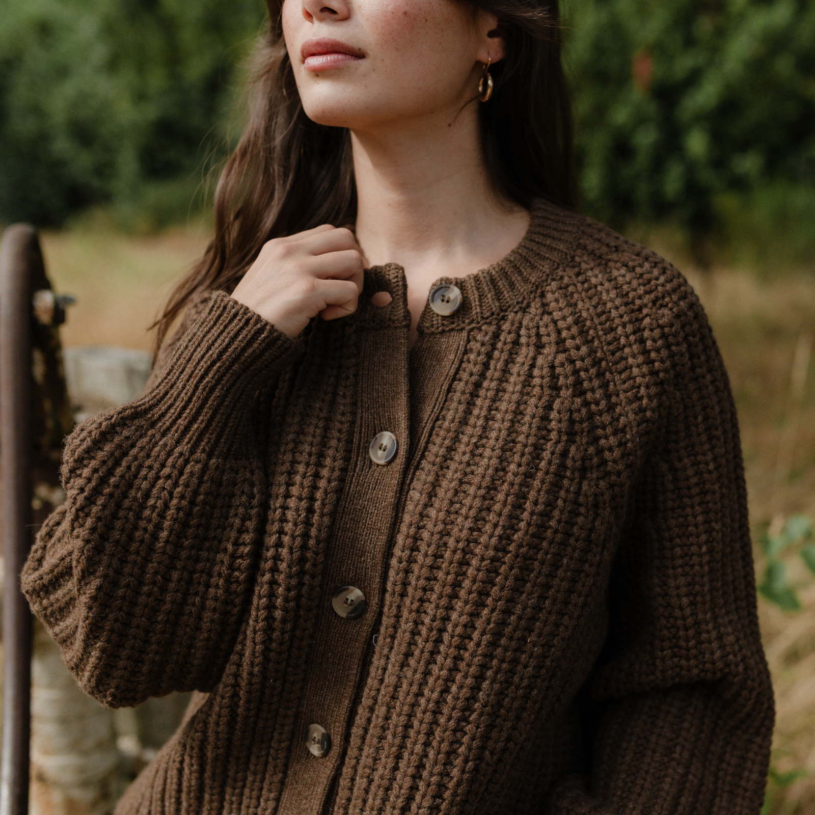 Nordlicht Mette Strickjacke Braun Recycling-Wolle