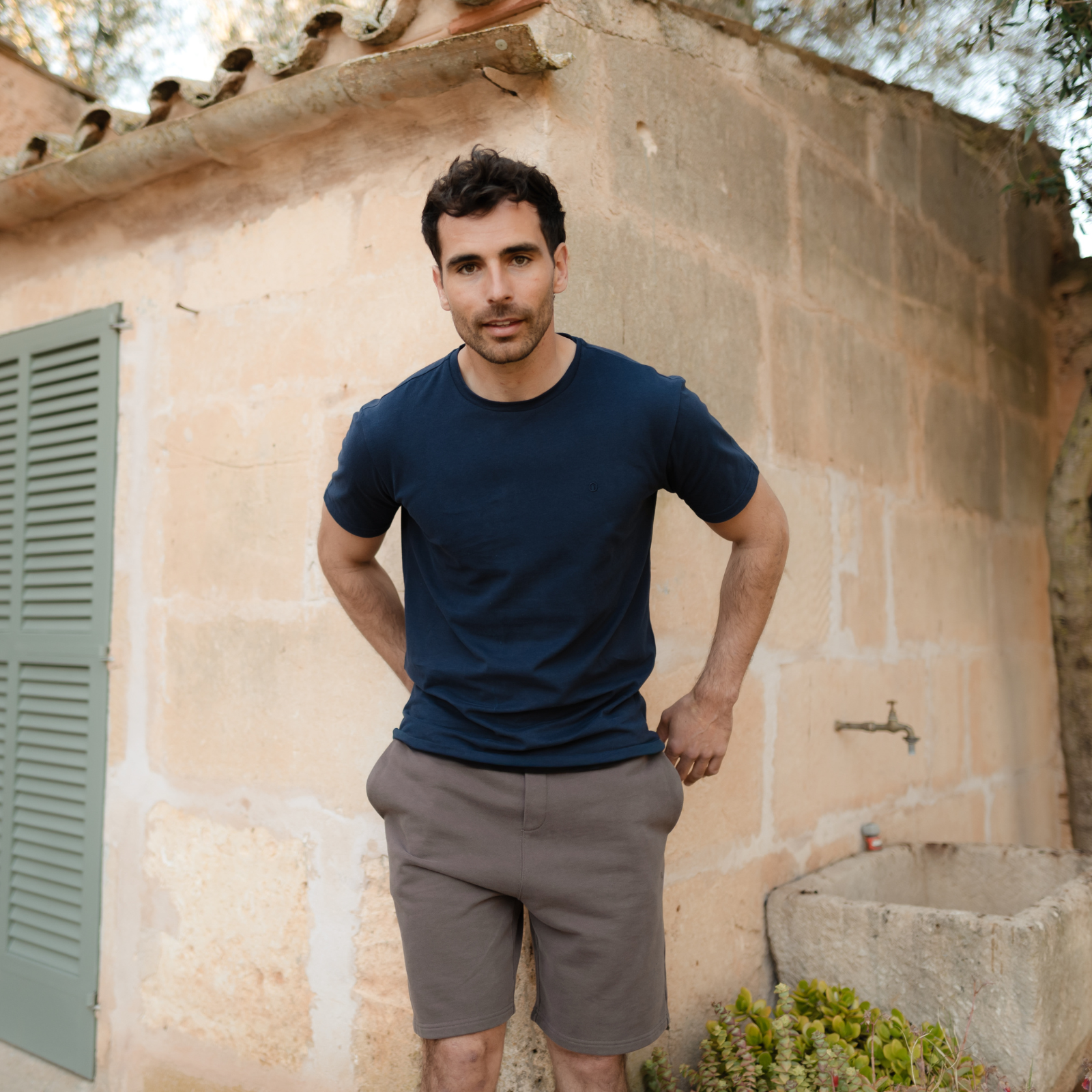 NORDLICHT Finn T-Shirt Herren Blau Stickerei