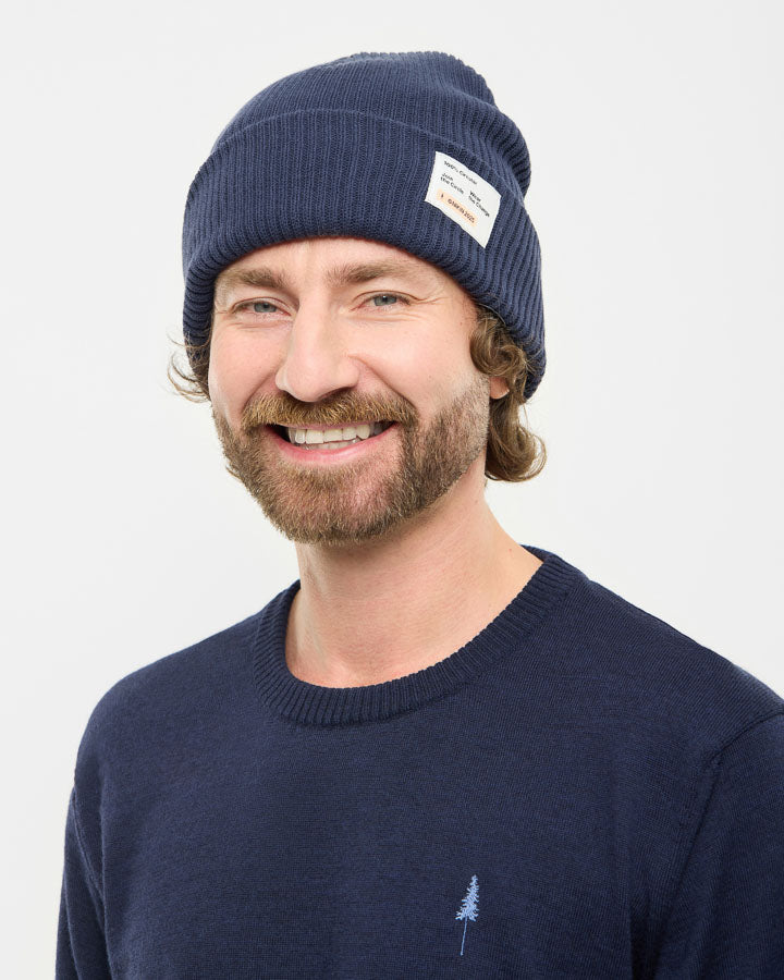 NIKIN Treeanie Circular Beanie Navy One Size - NOOSA