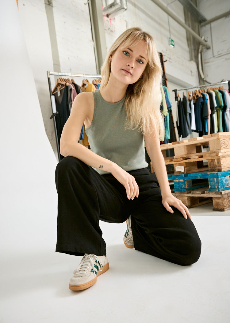 Wijld Irene Ripp Tank Top Damen Top Agave Green
