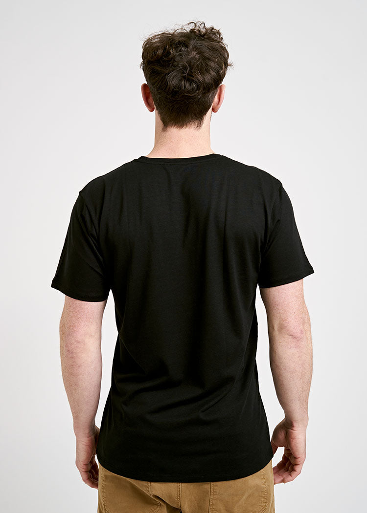 Wijld Alex V-Ausschnitt Herren T-Shirt Schwarz