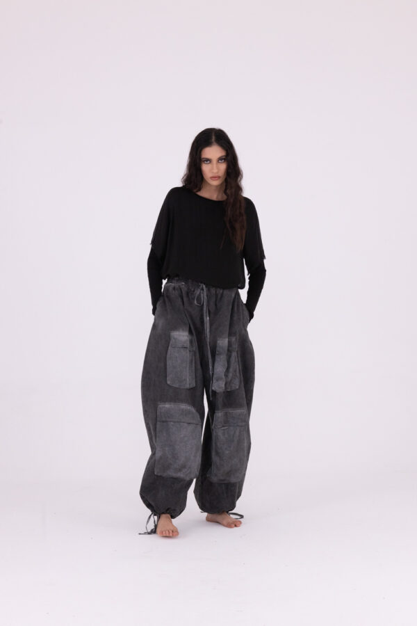 Sanctamuerte Pantaloni Pantalone Cargo Hose Baumwolle Satin