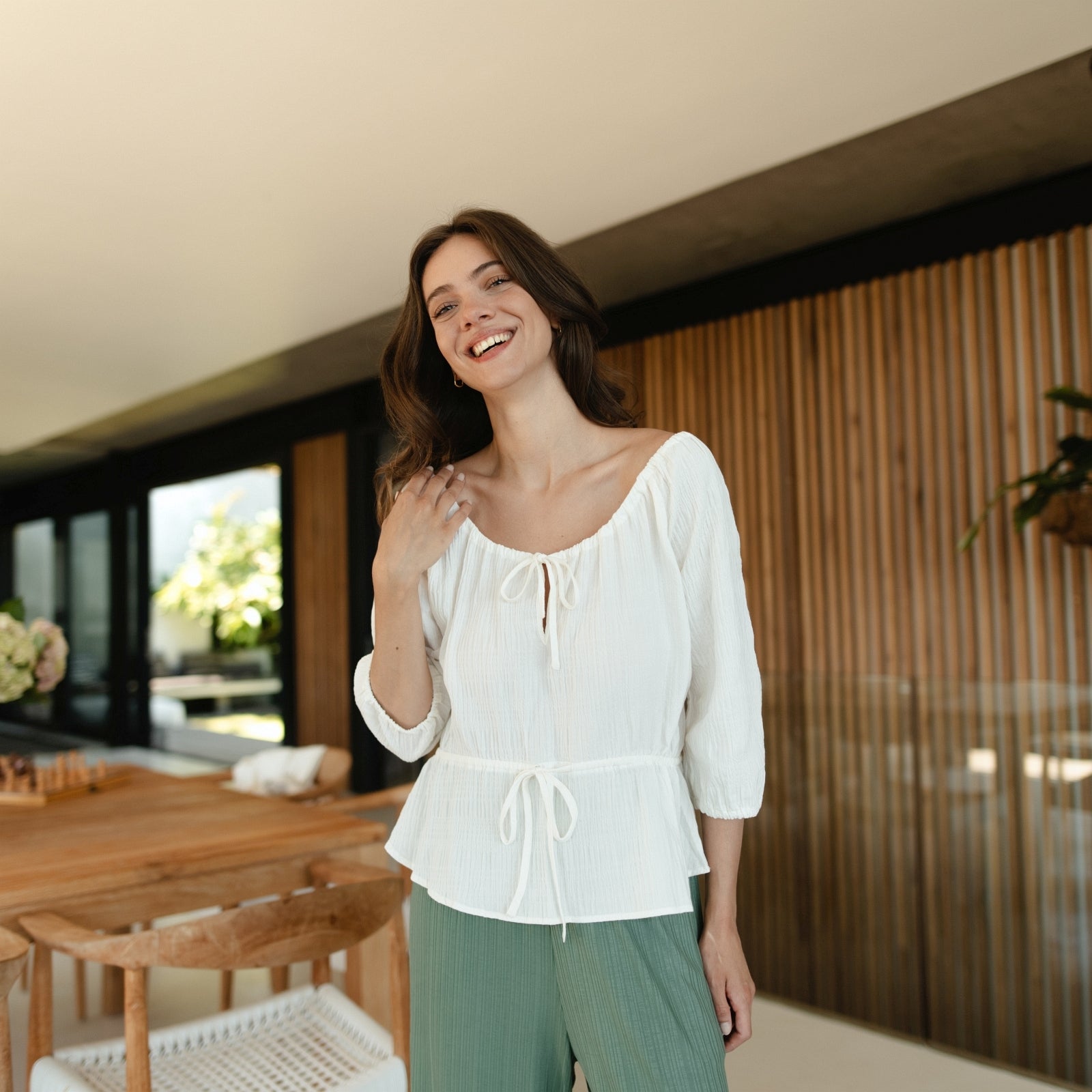 NORDLICHT Soni Bluse Weiss Bio-Baumwolle