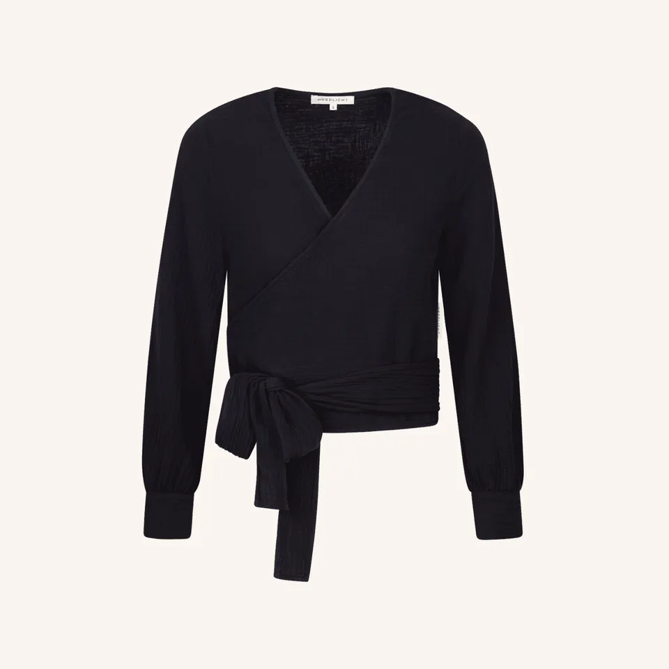 Nordlicht Freda Musselin Wickelbluse Bio-Weiß Natur