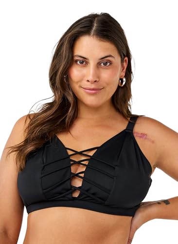 Swim by Zizzi Bikini-Top Bänderdetail Gr.42 Ohne Bügel