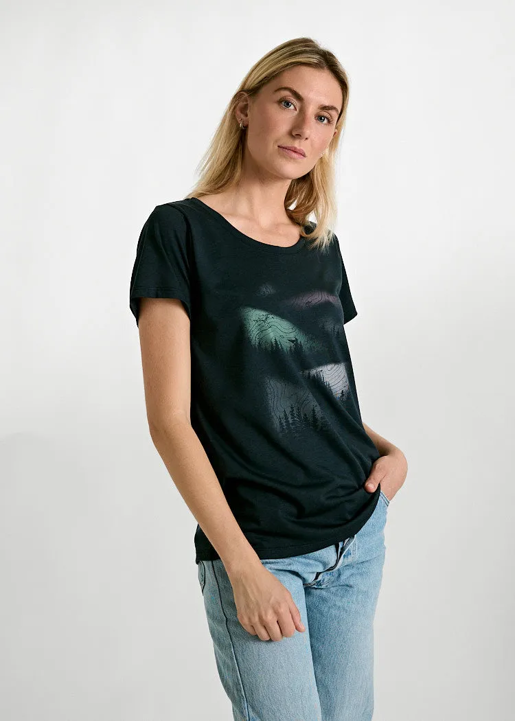 Wijld Lena Brushed Fields Damen T-Shirt Holzfaser