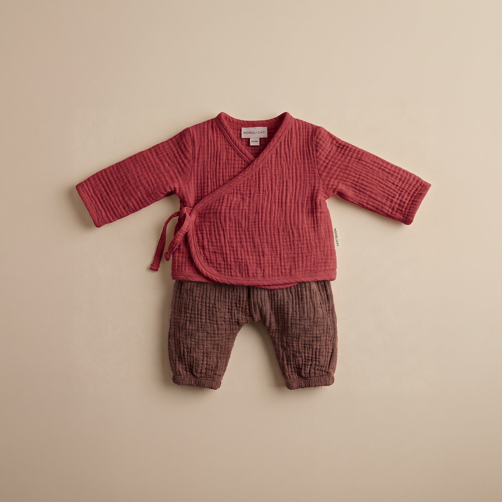 NORDLICHT Freda Kinder Wickeloberteil Rot Musselin