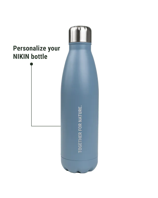 NIKIN TreeBottle personalisiert Trinkflasche Light Blue Edelstahl